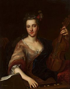 Retrato de una mujer con una viola d