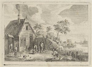 Los granjeros juegan a la petanca de Jan Lauwryn Krafft (I) (possibly)