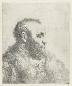 Busto de anciano con abrigo de piel de Jan Lievens