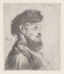Busto de un hombre con gorro de piel, siglo XVII de Jan Lievens