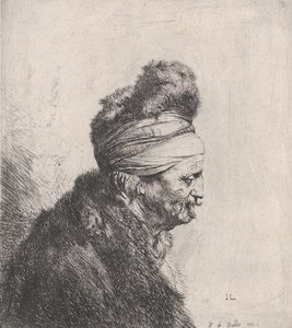 Busto de un Hombre Viejo con Gorro de Piel de Jan Lievens