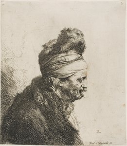 Busto de un hombre oriental, mirando a la derecha de Jan Lievens