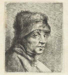 Cabeza de hombre con sombrero
Variae Effigies a Joanne Livio (título de la serie) de Jan Lievens