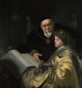 El príncipe Carlos Luis del Palatinado con su tutor Wolrad von Plessen en traje histórico de Jan Lievens