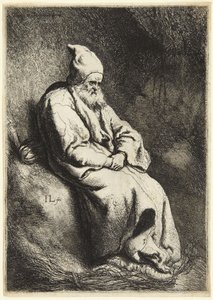 El ermitaño (Bartsch 6; Hollstein 17. Entre VII y VIII, no registrado) de Jan Lievens
