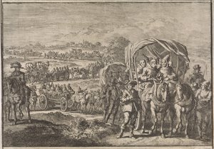 Monjes de Brabante Septentrional huyen a Amberes, 1637 de Jan Luyken (attributed to)