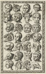 28 cabezas de personas y animales de Jan Luyken