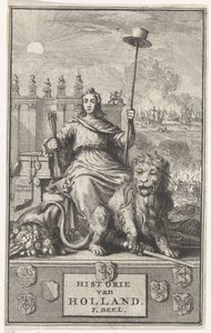 virgen holandesa Página de título para: F. de la Neuville, Historia de Holanda vol. yo, 1704 de Jan Luyken