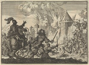 Tropas holandesas asaltan la muralla de Tienen, 1635 de Jan Luyken