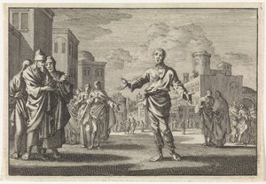 Jesús, hijo de Ananus, camina por las calles de Jerusalén