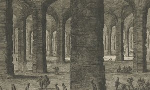 Canteras de piedra caliza bajo el Sint-Pietersberg St Pieters Bergh cerca de Mastricht, como él que expone bajo el Aerde (título sobre el objeto)