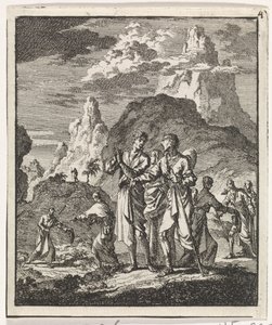 Encuentro de peregrinos en la sierra de Jan Luyken