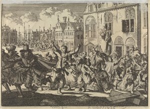 Revuelta en Enkhuizen en la que se destruyen las casas de los vicealmirantes Kwast y Turk, 1635