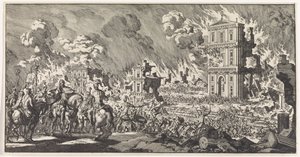 Romanos destruyen un templo judío en Jerusalén de Jan Luyken