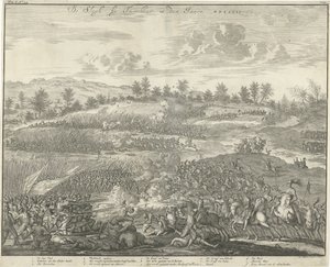 Batalla de Turnhout, 1597 De Slagh por Turnhout in den Jaere MDXCVII (título sobre objeto) de Jan Luyken