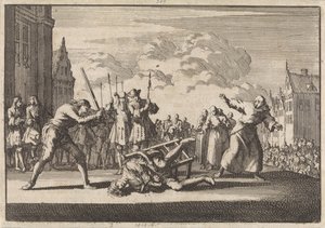 En Mainz, el Comisario Imperial de Guerra Cronsbruck es decapitado, 1691 de Jan Luyken