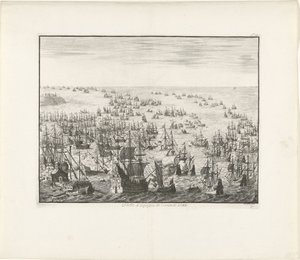 El hundimiento de la Armada Española en 1588, c. 1680 de Jan Luyken