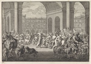 Expulsión de los cambistas del templo de Jan Luyken