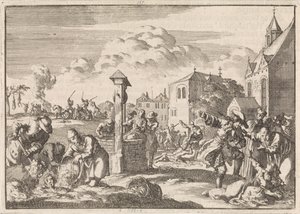 Persecución de los protestantes por Marsaut en Niort, 1682 de Jan Luyken