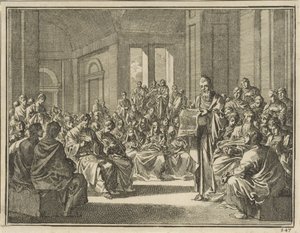 Lectura de una epístola ante una gran multitud de cristianos de Jan Luyken
