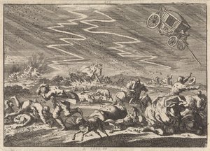 Fuerte tormenta en Donsenhausen en Thuringen, 1674 de Jan Luyken