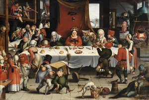 Banquete burlesco, c. 1550 de Jan Mandyn