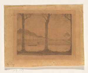 Árboles a lo largo del canal cerca de Woudsterweg de Jan Mankes (signed by artist)