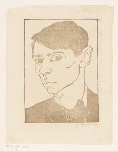 Autorretrato con pajarita de Jan Mankes (signed by artist)
