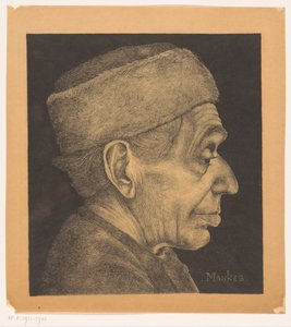 Retrato de Douwe con gorra de Jan Mankes