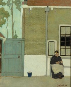 Mujer delante de su casa de Jan Mankes