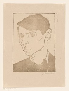 Autorretrato con pajarita de Jan Mankes