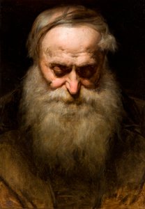 Cabeza de anciano con barba gris