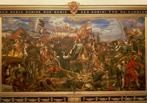 Pintura de Jan Matejko o Jan Mateyko (1838-1893), que representa a Jan III Sobienski liberando Viena y enviando el mensaje de la Victoria al Papa. de Jan Matejko