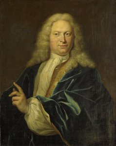 Retrato de Jan Hendrik van Heemskerck, conde del Sacro Imperio Romano Germánico, señor de Achttienhoven, Den Bosch y Eyndschoten, capitán de la ciudadanía de Amsterdam (Johan Hendrik Graaf Van Heemskerk) de Jan Maurits Quinkhard
