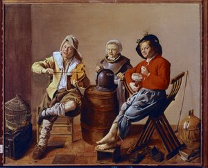 Dos niños y una niña haciendo música de Jan Miense Molenaer