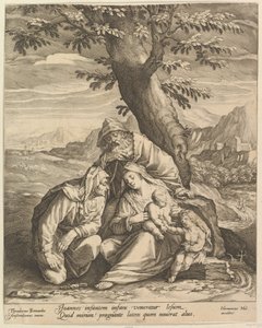 Sagrada Familia con Santa Isabel y San Juan Bautista, 1588 de Jan Muller