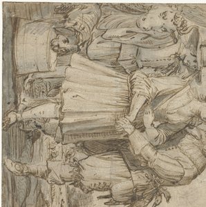 Cazador decadente y una mujer joven de Jan Philipsz. van Bouckhorst