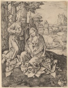 La Sagrada Familia en un paisaje de Jan Rombouts the Elder