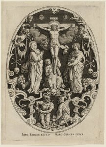 Crucifixión, de La Pasión de Cristo de Jan Sadeler I