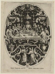 Última Cena, de la Pasión de Cristo de Jan Sadeler I