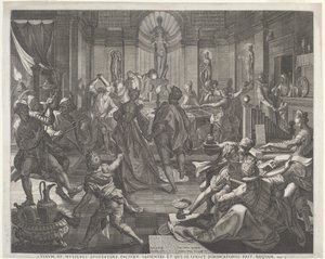 Una Casa de Placer de Jan Sadeler I, after Joos van Winghe