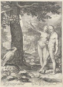Adán y Eva frente al Árbol del Conocimiento del Bien y del Mal Adán y Eva (título de la serie) de Jan Saenredam