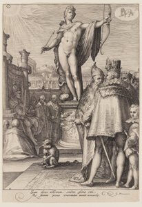 Apolo preside las artes de gobierno, de Siete dioses planetarios de Jan Saenredam