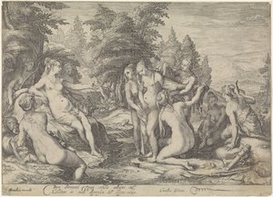 Diana descubre el embarazo de Calisto. de Jan Saenredam