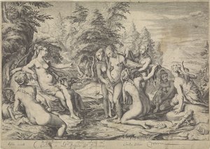 Diana descubre el embarazo de Calisto de Jan Saenredam