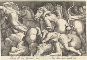 Frisón con el castigo de Niobe (lámina 2) de Jan Saenredam