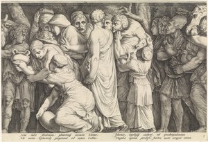 Frisón con el castigo de Niobe (lámina 7) de Jan Saenredam