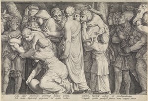 Frisón con el castigo de Niobe (lámina 7) de Jan Saenredam