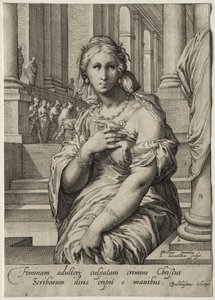 Heroines of the New Testament:  The Woman Taken in Adultery de Jan Saenredam