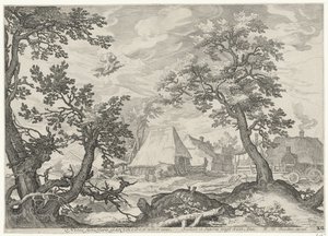 Paisaje con el secuestro de Ganímedes de Jan Saenredam